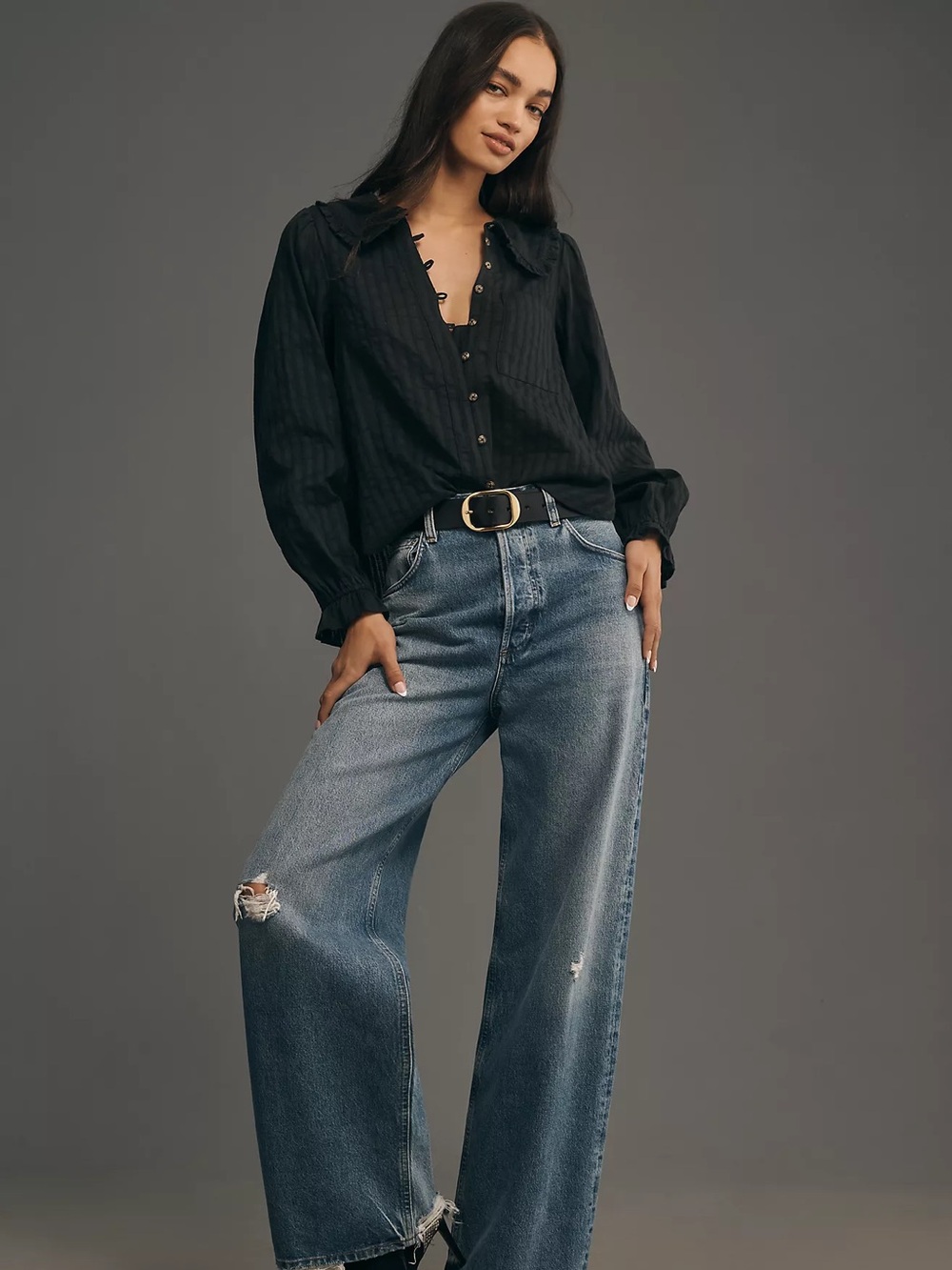 Pilcro Keira Long-Sleeve Blouse